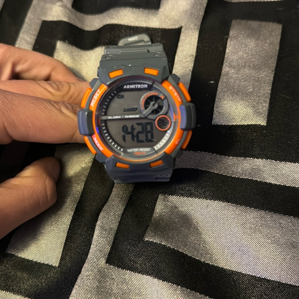 Army Green And Orange Armitron Men’s Watch.